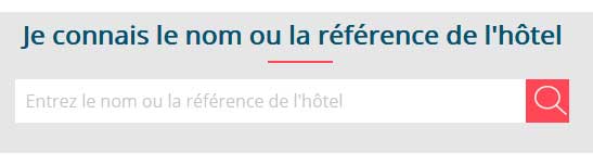 Recherche de voyage par reference et nom d'hôtel